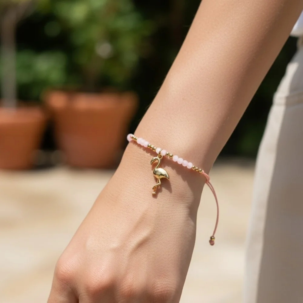 Kids Beaded Flamingo Pendant Necklace Or Bracelet | ASSORTED COLORS - Picture 9 of 11